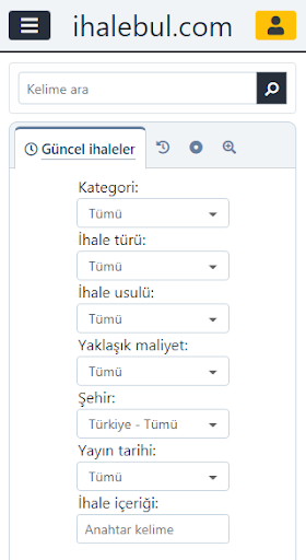 Android application ihalebul.com screenshort