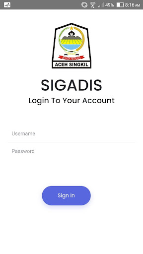 Android application SIGADIS - ACEH SINGKIL screenshort