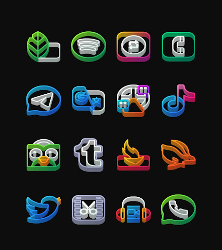 Screenshot of Dock Outline - 3D Icon Pack