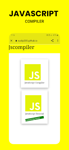 Android application Js dev javascript compiler screenshort