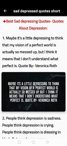 Sad Depressed Quotes Screen 3