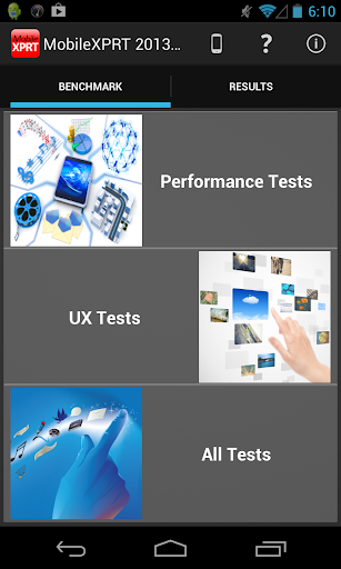 Android application MobileXPRT screenshort