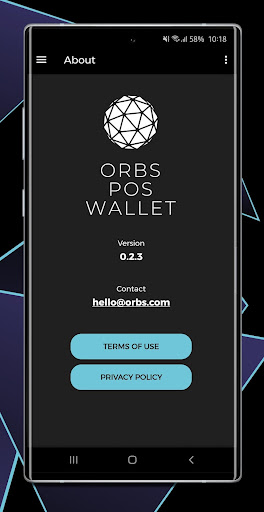 Android application ORBS PoS Wallet screenshort
