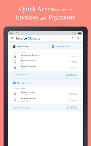 Screenshot of Simple Invoice Manager