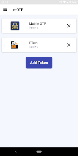 Android application ITRun mOTP screenshort