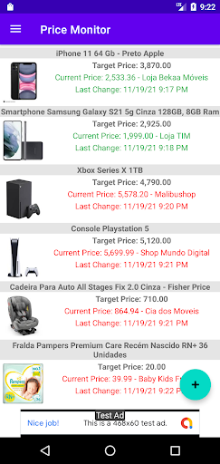 Android application Price Monitor screenshort