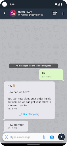 Smoase : Chat commerce Screen 2
