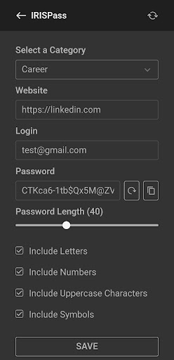 IRISPass Screen 3