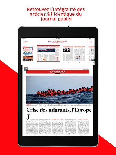 Le journal interne capture d'écran