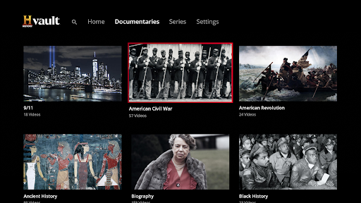 Screenshot of History Vault