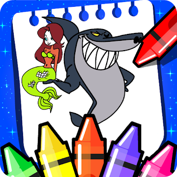 Screenshot 1 Zig and Sharko coloring game android