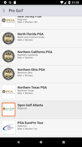 Android application Pro Golf screenshort