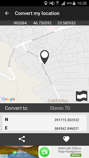 Coordinates Converter lite Screen 3