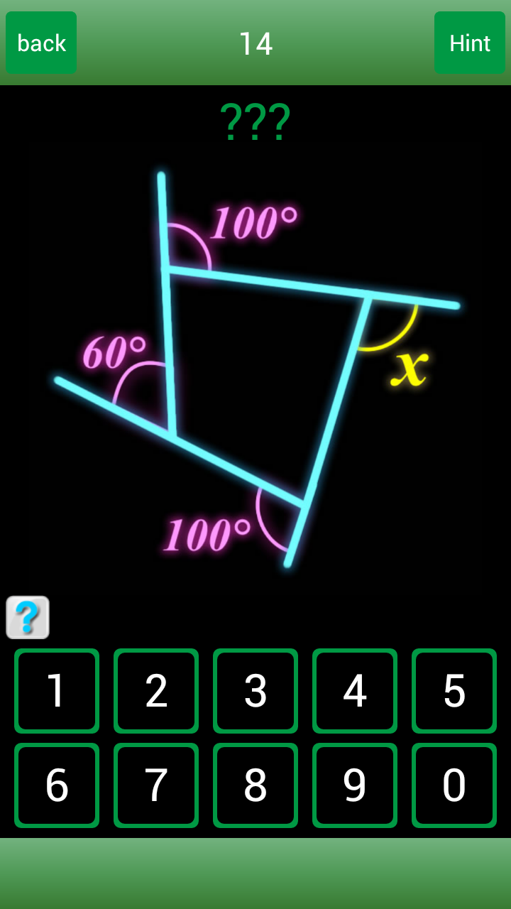 Android application Find Angles! - Math questions screenshort