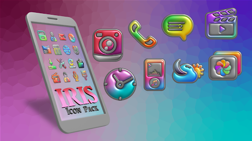 Android application Iris Light Flat 3D Icon Pack screenshort