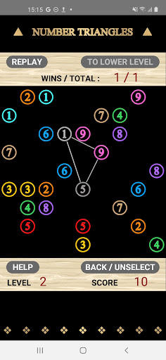 Android application Number Triangle: Make 15 screenshort