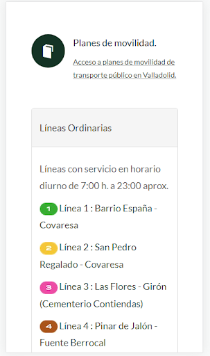 Transportes Valladolid Screen 2