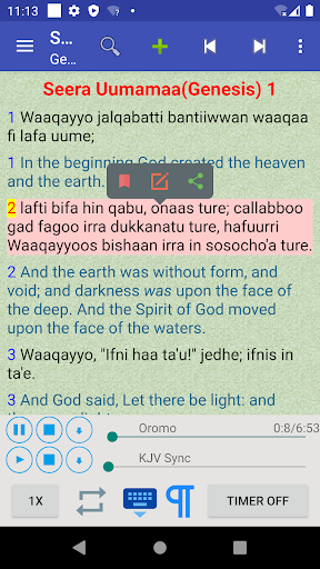 Android application Oromo English Audio Holy Bible screenshort