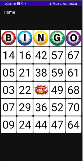 Android application Bingo screenshort