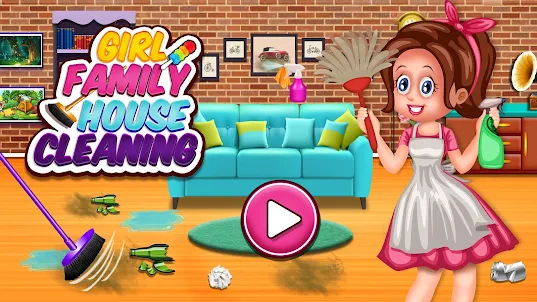 소녀 가족 집 청소 : 방 청소 게임