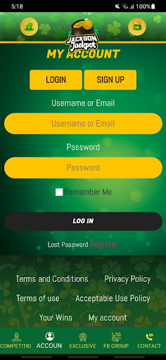 Android application Jackson Jackpot screenshort
