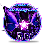Twinkling Neon Butterflies Keyboard Theme icon