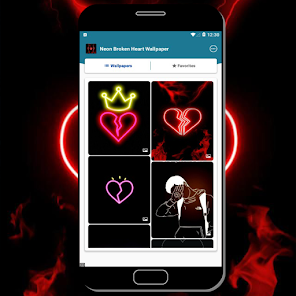 Screenshot 6 Neon Broken Heart Wallpaper android