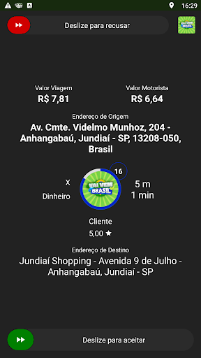 Android application VAI VEM BRASIL – MOTORISTA screenshort