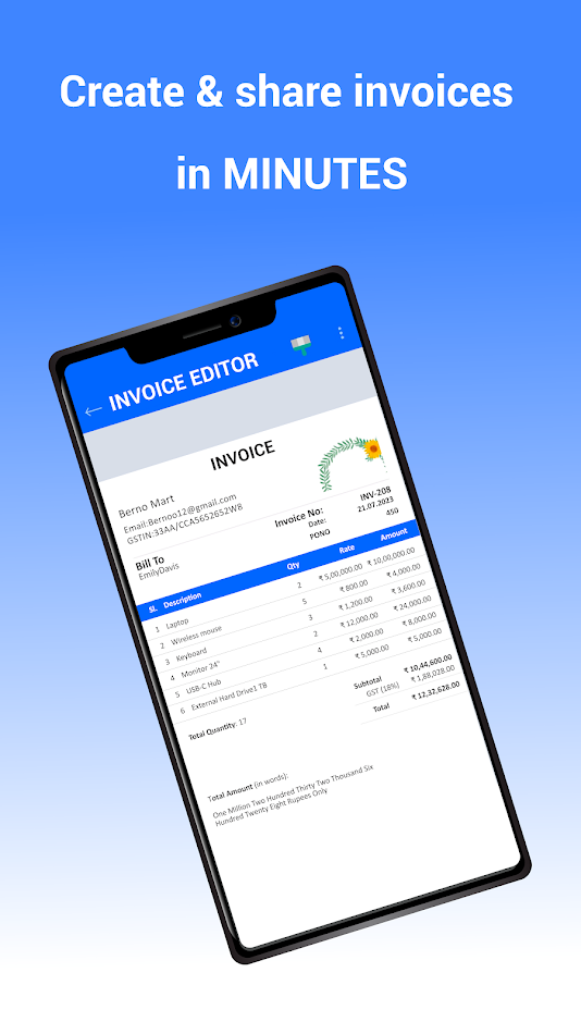 #1. InvoiceTemple: Invoice billing (Android) 게시자: Digitkode Apps