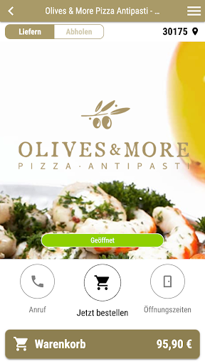 Android application Olives & More Pizza Antipasti screenshort