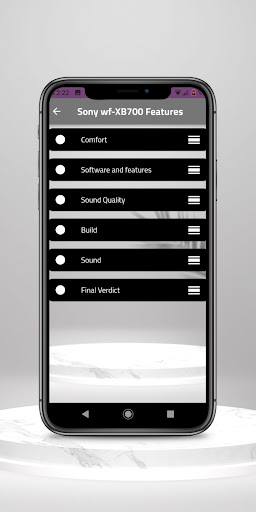 Android application Sony wf XB700 guide screenshort