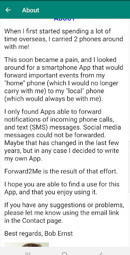 Forward2Me Screen 3