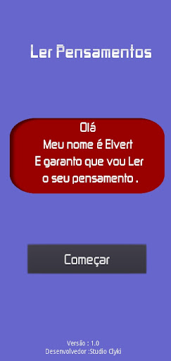 Android application Ler Pensamentos screenshort