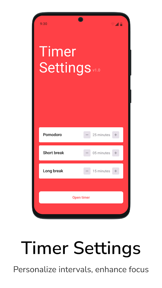 Android application Tomato - Pomodoro Timer screenshot