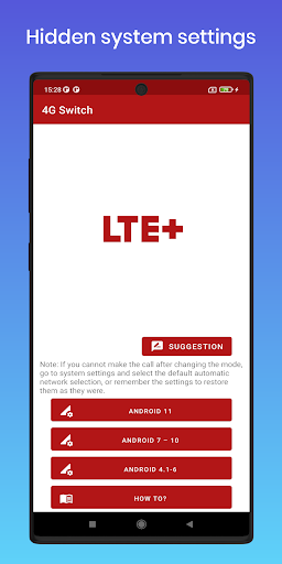 Android application 4G Only: Force LTE screenshort