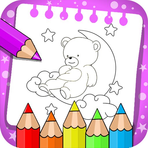 Coloring book bear cartoon logo