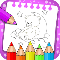 Coloring book bear cartoon