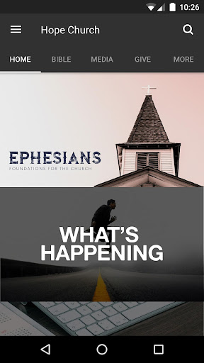 Android application Hope Church screenshort