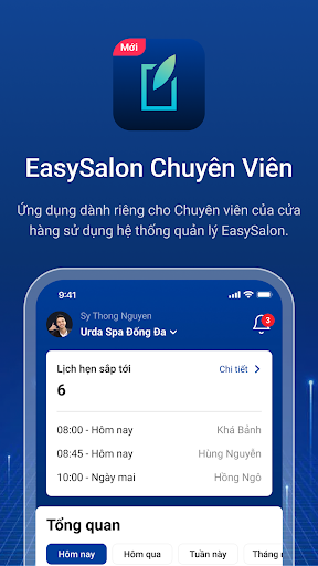 Android application Easysalon - Chuyên viên screenshort