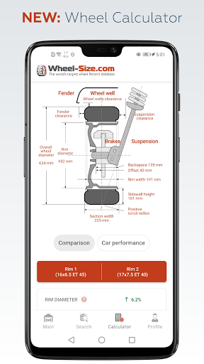 Android application Wheel Size - Fitment database screenshort