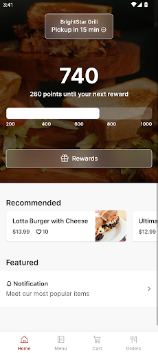 Android application BrightStar Grill screenshort