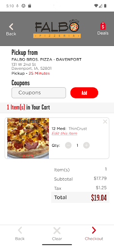 Screenshot of Falbo Bros Pizzeria