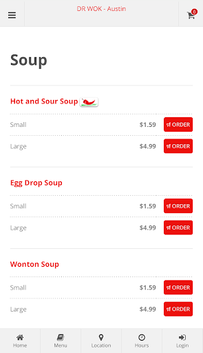 DR WOK Austin Online Ordering Screen 3