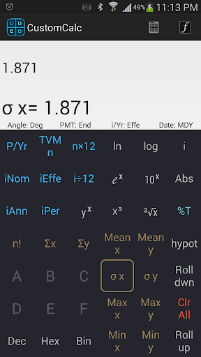 CustomCalc Pro Calculator Screen 3