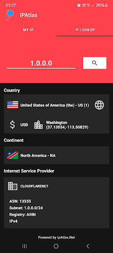IP Location Lookup Screen 3