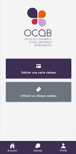 Android application OCAB - Fidélitab screenshort