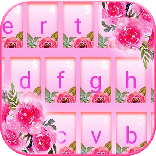 Pink Girly Floral Keyboard The logo