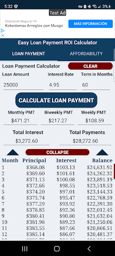 Android application Easy Loan Payment Calculator screenshort
