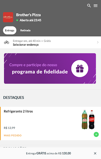 Android application Brother s Pizza screenshort
