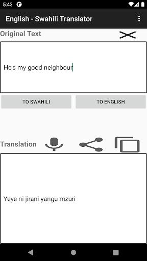 English - Swahili Translator Screen 3